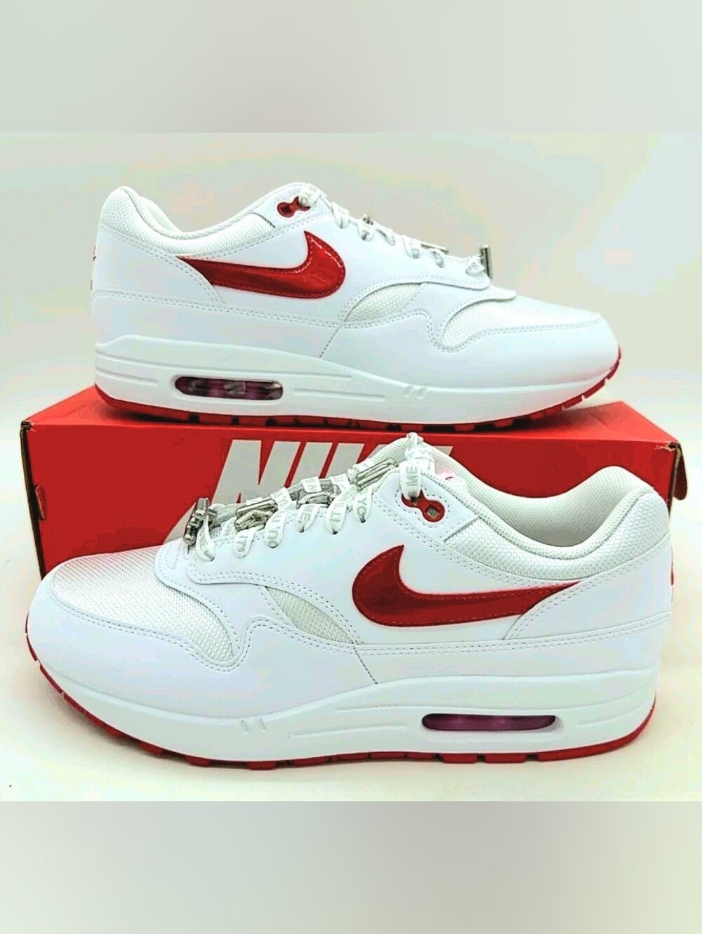 Nike Air Max 1 PRM White / University Red HV2303-100 Men's Sz 12 NEW IN BOX